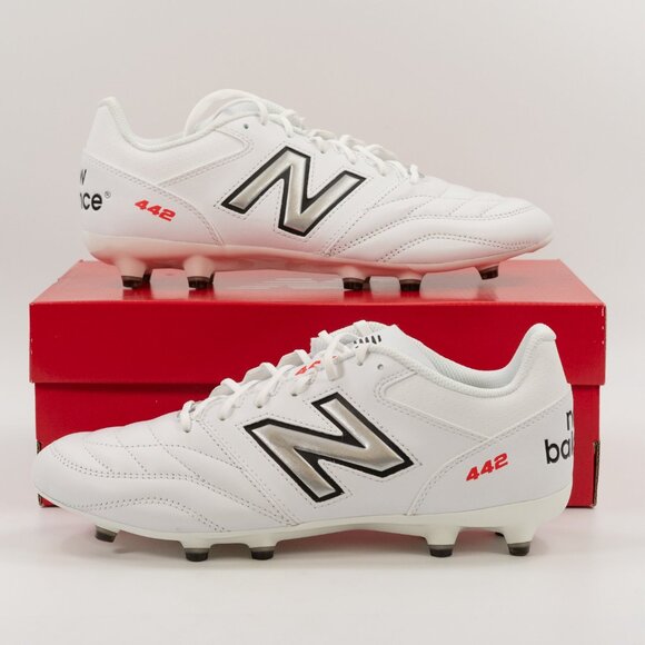 New Balance 442 V2 Team FG 'White' MS42FWT2 Leather Soccer Cleats Multi Size - Picture 8 of 10